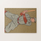 Illustratie  honkbalspeler (1908) legpuzzel (Horizontaal)