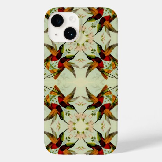  illustratie Hummingvogels en bloemen Case-Mate iPhone Case (Achterkant)