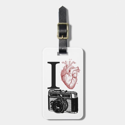  illustratie I Love camera Bagagelabel (Voorkant verticaal)