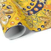 Illustratie in gele, oranje en bruine kleuren. I Cadeaupapier (Rol Hoek)