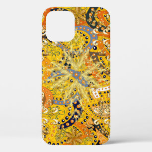 Illustratie in gele, oranje en bruine kleuren. I iPhone 12 Hoesje