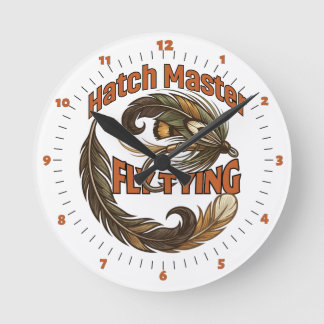 Illustratie in Hatch Master-logo-stijl voor fly-ty Ronde Klok