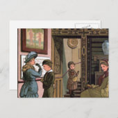  illustratie "in het museum" briefkaart (Voorkant / Achterkant)