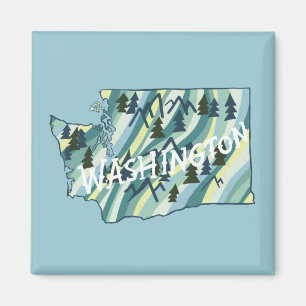 Illustratie in Washington State Map Magneet