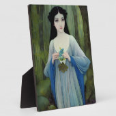 Illustratie inktwas van een mooie vrouw in Bossen Fotoplaat (Zijkant)