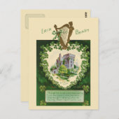  illustratie - Irish Castle en Harp Briefkaart (Voorkant / Achterkant)