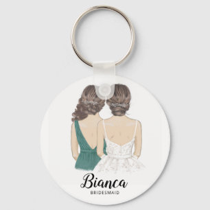 Illustratie: je wordt mijn bridesmaïde toetsenbor sleutelhanger