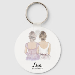 Illustratie: je wordt mijn bridesmaïde toetsenbor sleutelhanger