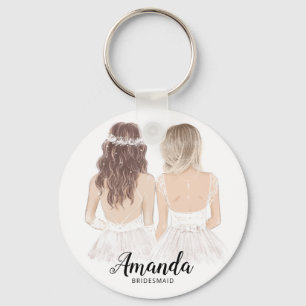 Illustratie: je wordt mijn bridesmaïde toetsenbor sleutelhanger