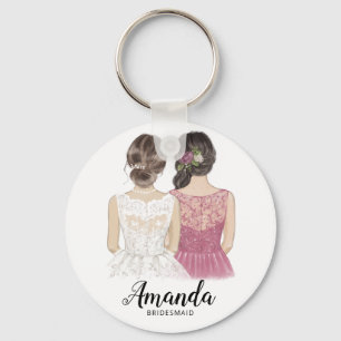 Illustratie: je wordt mijn bridesmaïde toetsenbor sleutelhanger