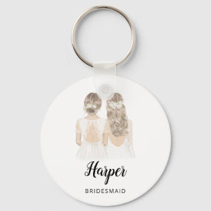 Illustratie: je wordt mijn bridesmaïde toetsenbor sleutelhanger