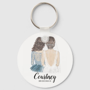 Illustratie: je wordt mijn bridesmaïde toetsenbor sleutelhanger