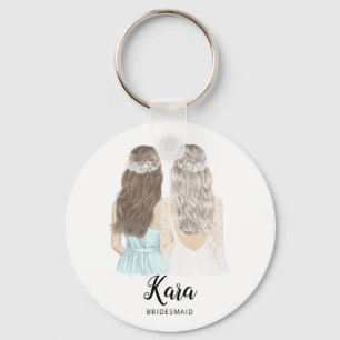 Illustratie: je wordt mijn bridesmaïde toetsenbor sleutelhanger