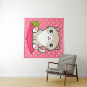 Illustratie Kat Cute Wandkleed (In Situ (horizontaal))