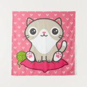 Illustratie Kat Cute Wandkleed (Voorkant)