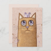 Illustratie kat en muis briefkaart (Voorkant / Achterkant)