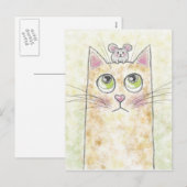 Illustratie kat muis feestdagenkaart (Voorkant / Achterkant)