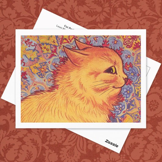 Illustratie kat profiel Louis Wain Briefkaart