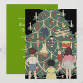  illustratie - kerstboom en Kinderen Kaart (Voorkant / Achterkant)