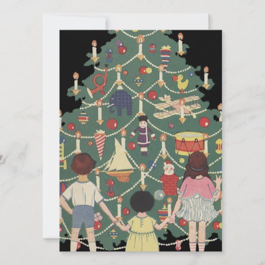  illustratie - kerstboom en Kinderen Kaart (Voorkant)