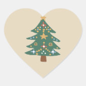 Illustratie kerstboom hartsticker hart sticker (Voorkant)