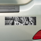 Illustratie kerstfeestscène bumpersticker (Op auto)
