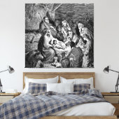 Illustratie kerstfeestscène canvas afdruk (Insitu (Slaapkamer))