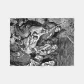 Illustratie kerstfeestscène fleece deken (Voorkant (Horizontaal))