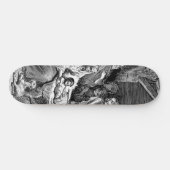 Illustratie kerstfeestscène skateboard (Horizontaal)