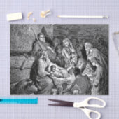 Illustratie kerstfeestscène tissuepapier (Craft)