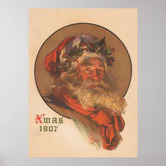 Illustratie  kerstman (1907) poster (Voorkant)