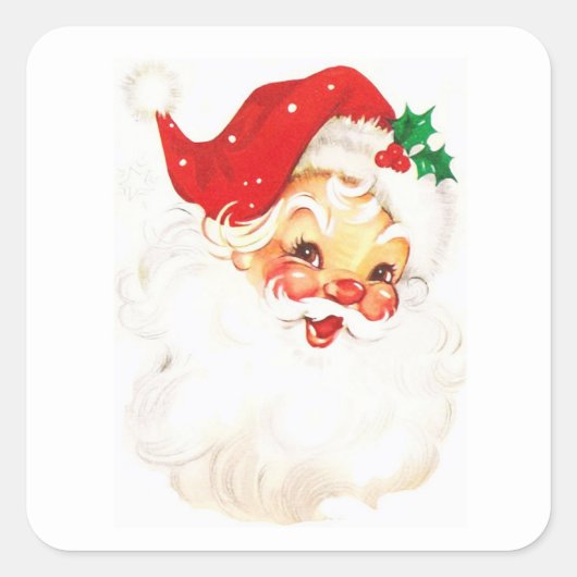 Illustratie  kerstman vierkante sticker (Voorkant)