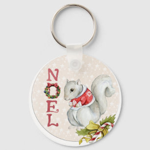Illustratie kerstvierkant sleutelhanger