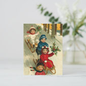  illustratie Kinderslaapstand in de winter Briefkaart (Staand voorkant)