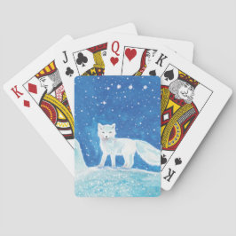 Illustratie kleine poolvos (Vulpes lagopus) Pokerkaarten