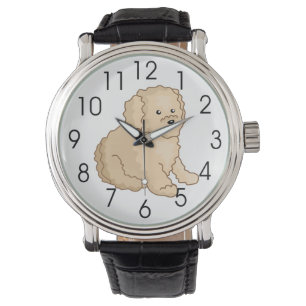 Illustratie kleine Speelgoed-poedel Horloge