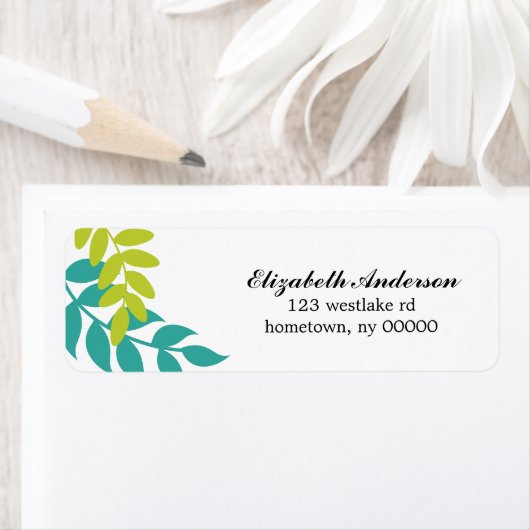 Illustratie kleurrijke bladeren etiket (Insitu)