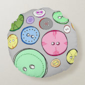 Illustratie kleurrijke Button Rond Kussen (Achterkant)