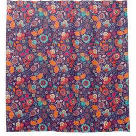 Illustratie kleurrijke kunst Natuur Floral Pattern Douchegordijn