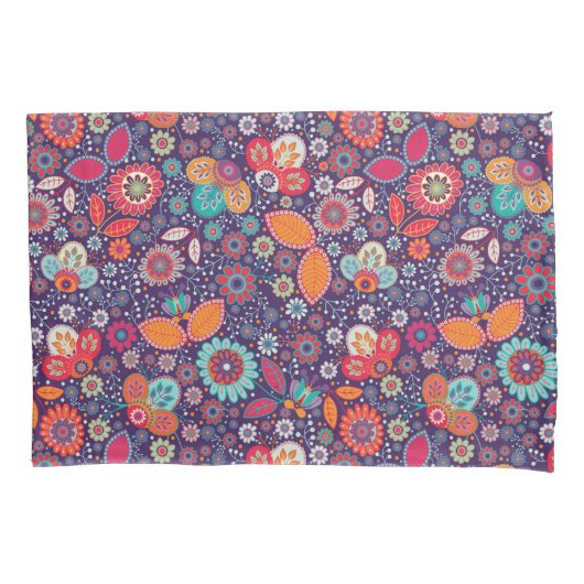 Illustratie kleurrijke kunst Natuur Floral Pattern Kussensloop (Voorkant)