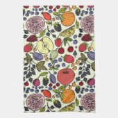 Illustratie kleurrijke vruchten theedoek (Verticaal)