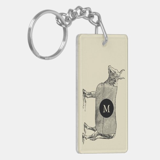 illustratie Koe B Monogram 2zijd K Sleutelhanger (Voorkant Links)