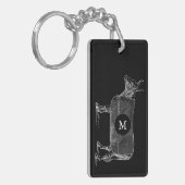  ILLUSTRATIE Kow Monogram 2 Sleutelhanger met zijk (Voorkant Links)