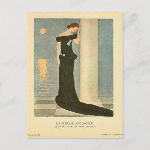 illustratie kunstdeco ~ La Belle Affligee Briefkaart