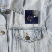 Illustratie kunstenaar vierkante button 5,1 cm (In situ)