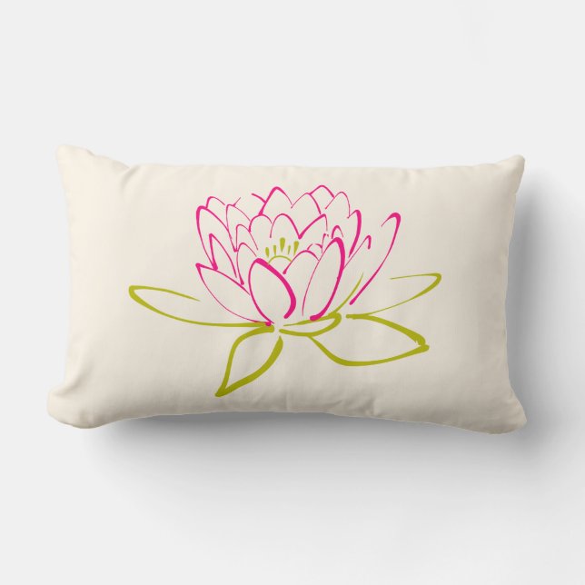 Illustratie Lotus Flower/Water Lily Kussen (Voorkant)