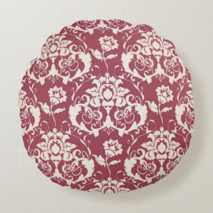 Illustratie. Luxe textuur. Barok, Damask seam Rond Kussen