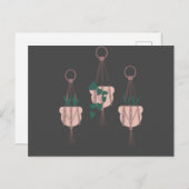 Illustratie Macrame Plant Hanger Planter Pots Briefkaart (Voorkant / Achterkant)