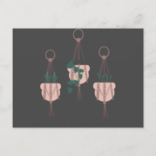 Illustratie Macrame Plant Hanger Planter Pots Briefkaart