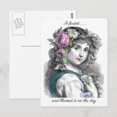 illustratie meisje scheten grappig briefkaart (Voorkant / Achterkant)